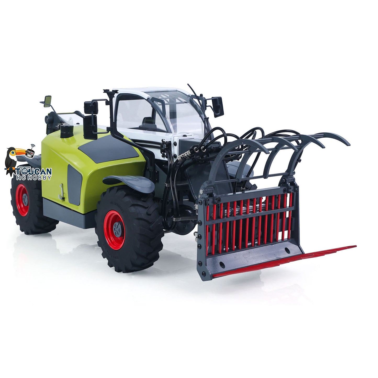 JDM-128 1/14 Metal RC Telescopic Hydraulic Forklift Multifunctional Model 4-Way Vavles Differential Lock 2Axles Steering
