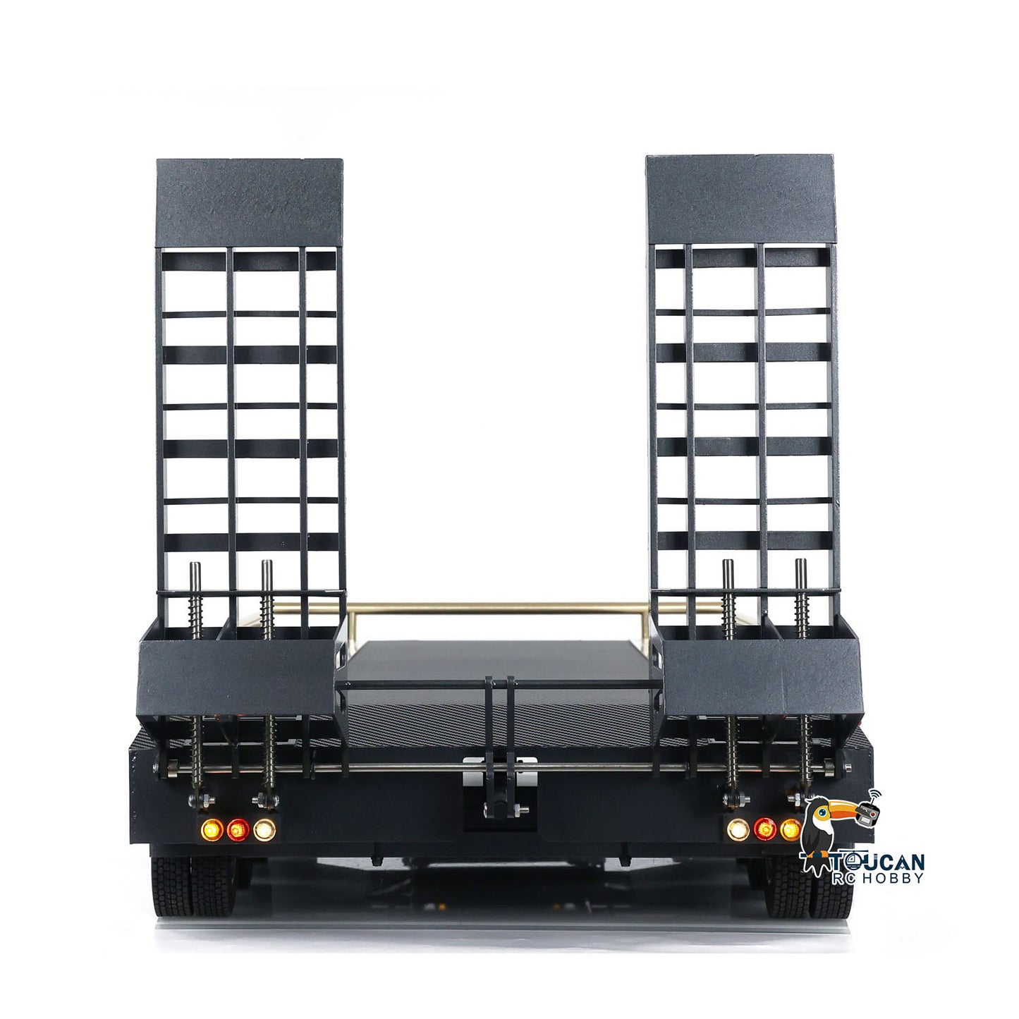 Metal 5 Axles Full Trailer for 1/10 1/8 RC Crawler 1/14 1/12 Hydraulic Radio Controlled Truck Car Painted DIY Models