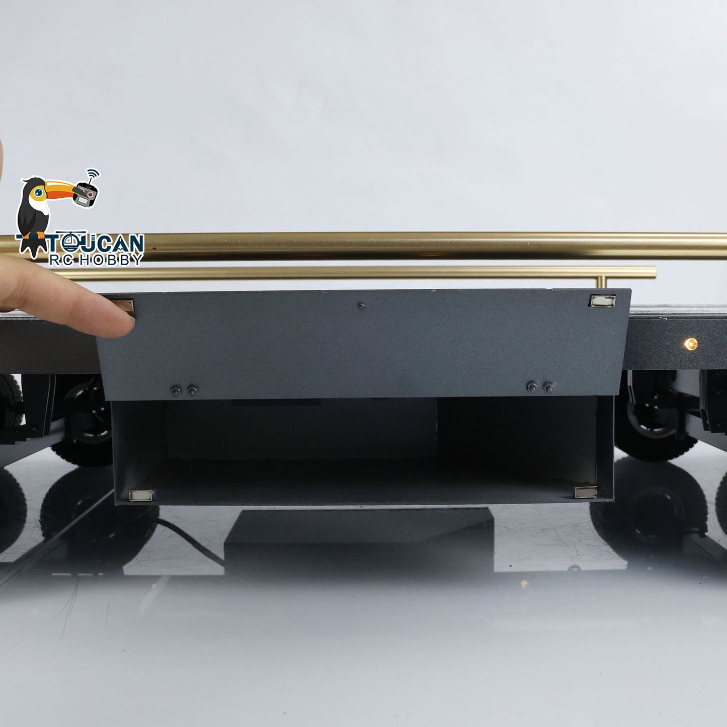 Metal 5 Axles Full Trailer for 1/10 1/8 RC Crawler 1/14 1/12 Hydraulic Radio Controlled Truck Car Painted DIY Models