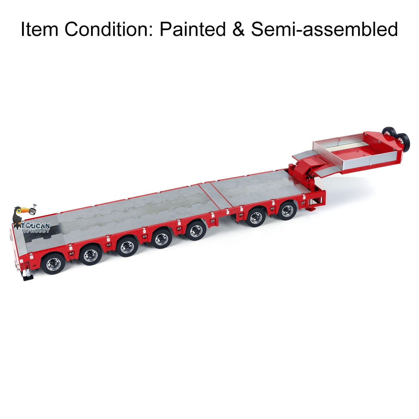 1/14 2+5 Axles RC Metal Heavy Trailer Lowboy Trailer For TAMIYA LESU RC Tractor Truck Radio Controlled Lorry Excavator Loader