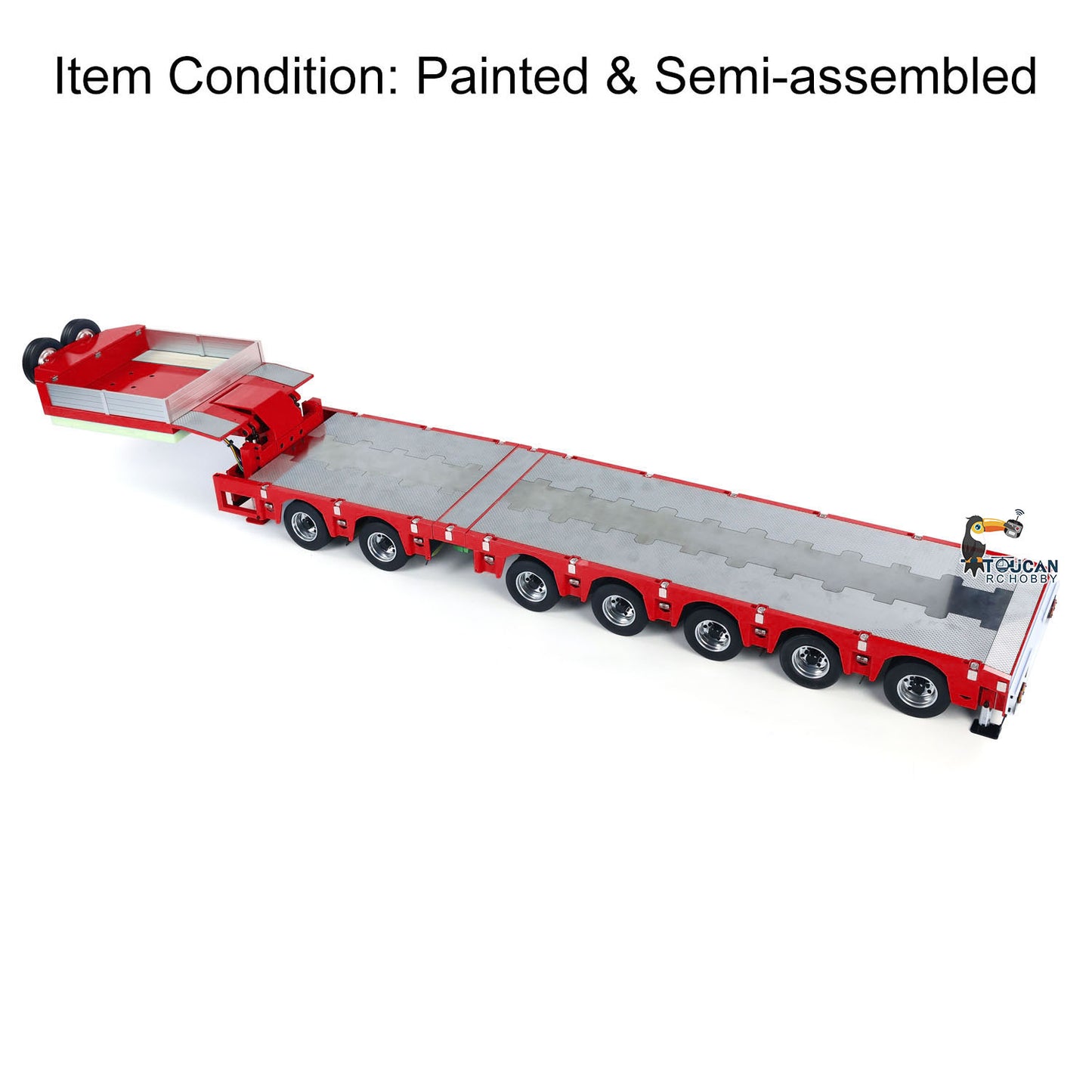 1/14 2+5 Axles RC Metal Heavy Trailer Lowboy Trailer For TAMIYA LESU RC Tractor Truck Radio Controlled Lorry Excavator Loader