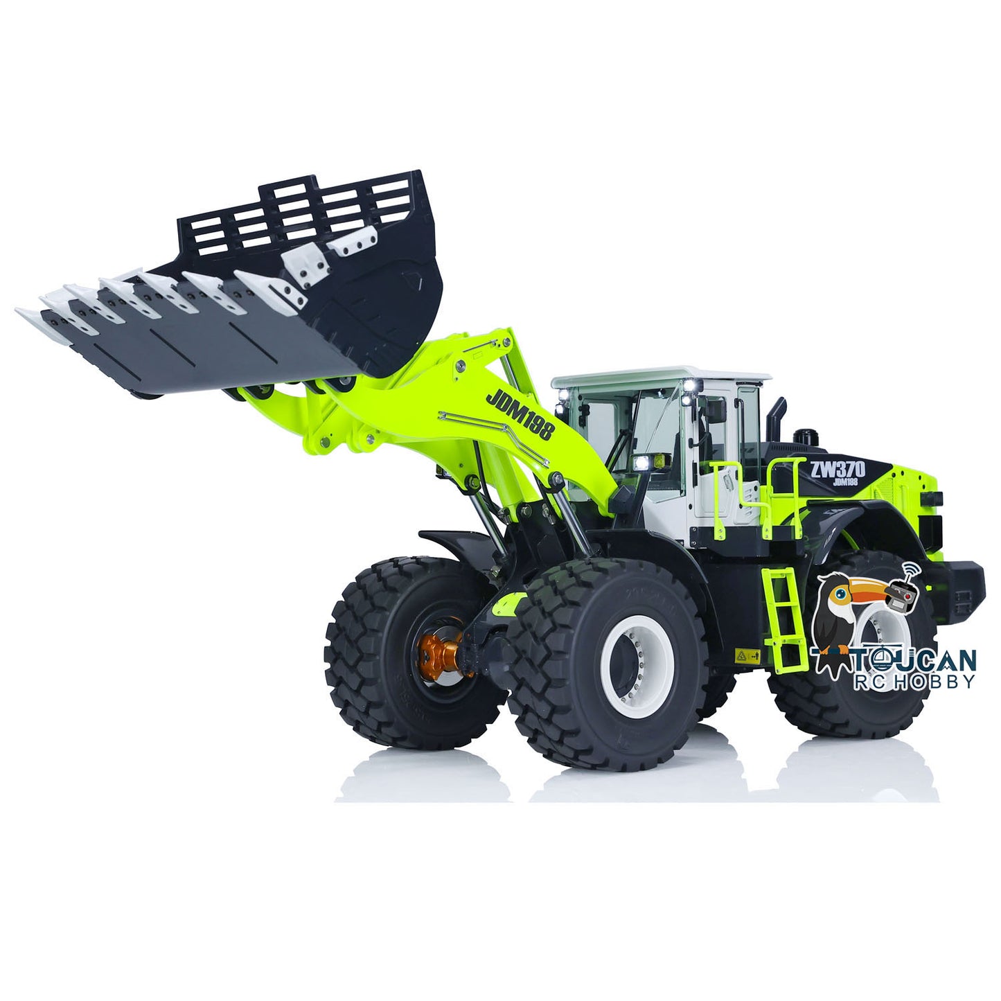 JDM 198 1/14 RC Hydraulic Loaders RTR ZW370 Radio Control Engineer Car Models with Light Sound System 2-Speed Transmission PNP RTR