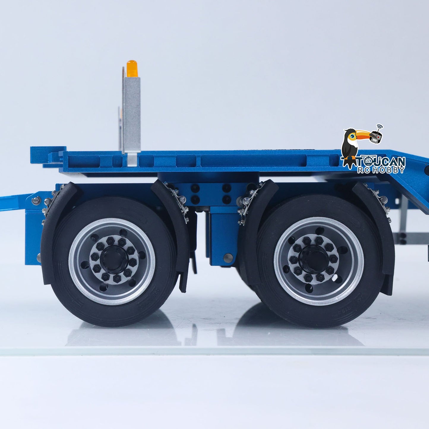 1/14 CNC Metal 4Axles Hydraulic Trailer Air Suspension Rotating Light for Radio Control Tractor Truck 56368 RC Lorry Car Model