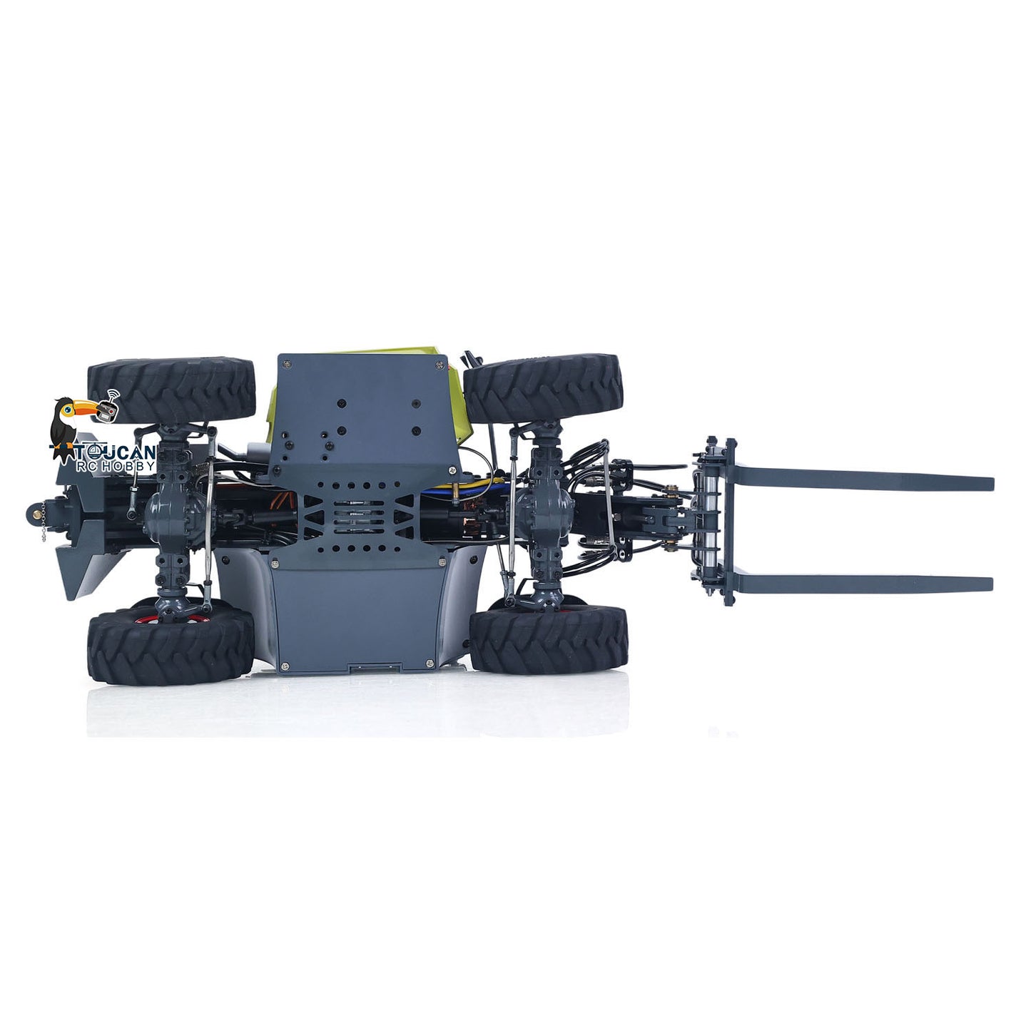 JDM-128 1/14 Metal RC Telescopic Hydraulic Forklift Multifunctional Model 4-Way Vavles Differential Lock 2Axles Steering