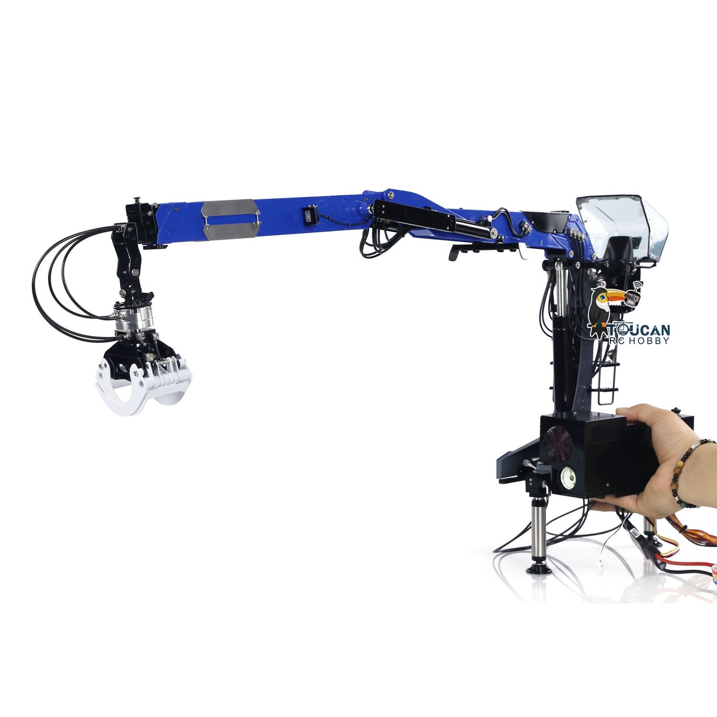 LESU Metal Hydraulic Timber Crane for 1/14 RC Log Trailer Wood Tractor Truck Car