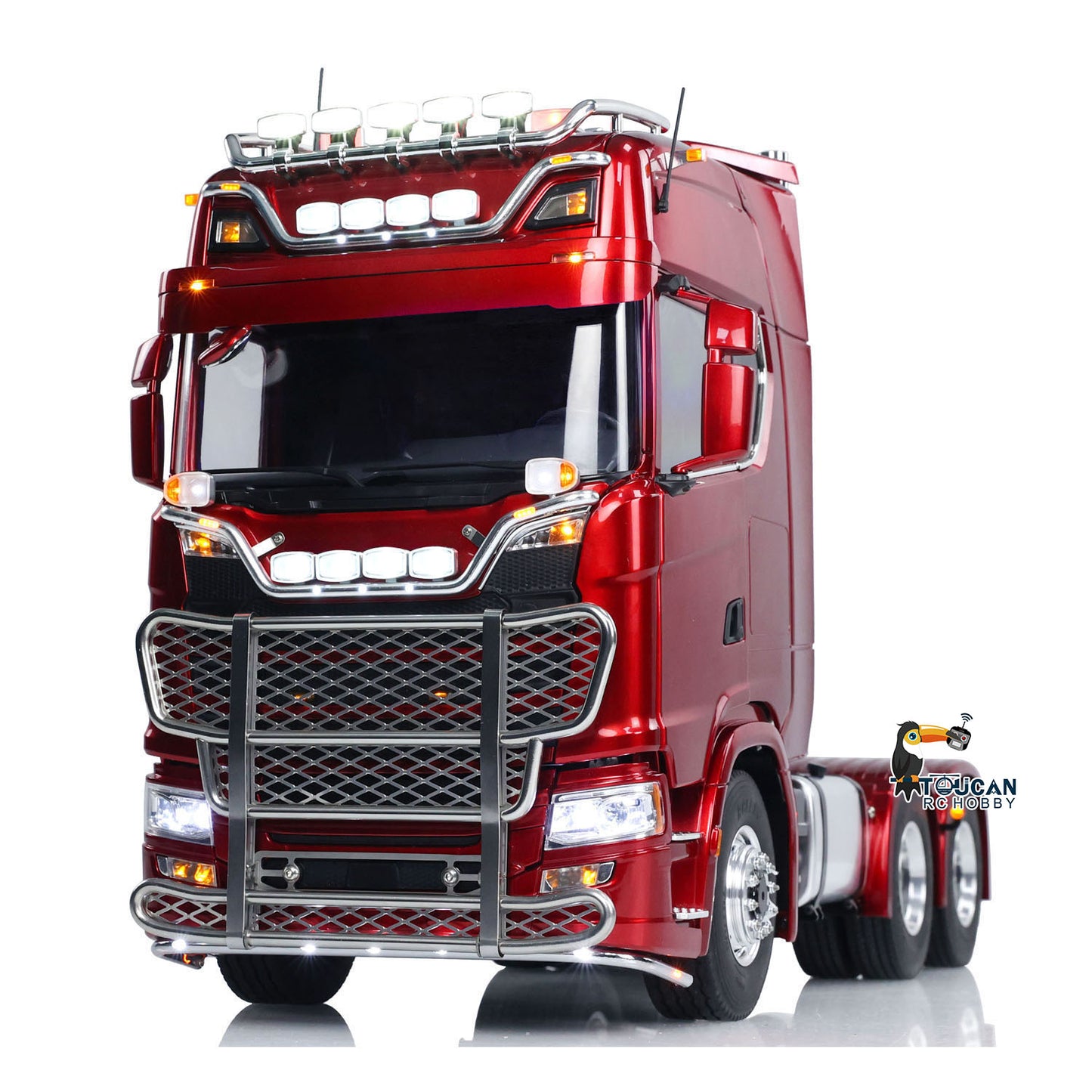 TOUCAN 1/14 Remote Control Tractor Truck 770S 6*6 Assembled and Painted Car Model Metal Chassis Light Sound Smoke Differential