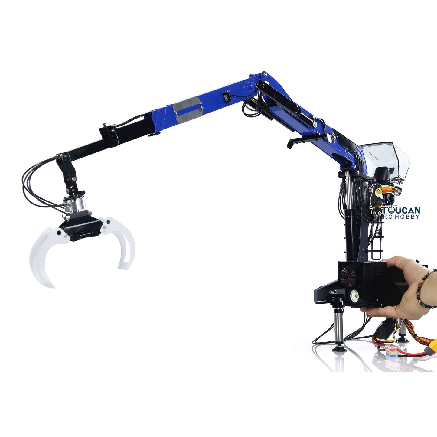 LESU Metal Hydraulic Timber Crane for 1/14 RC Log Trailer Wood Tractor Truck Car