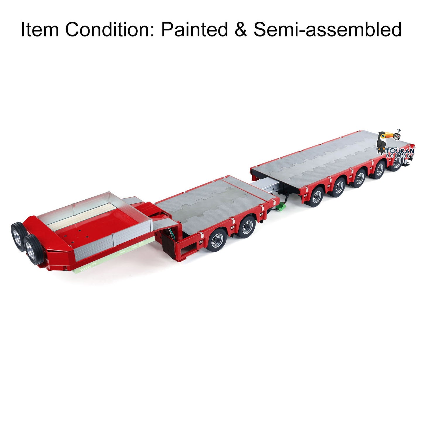 1/14 2+5 Axles RC Metal Heavy Trailer Lowboy Trailer For TAMIYA LESU RC Tractor Truck Radio Controlled Lorry Excavator Loader
