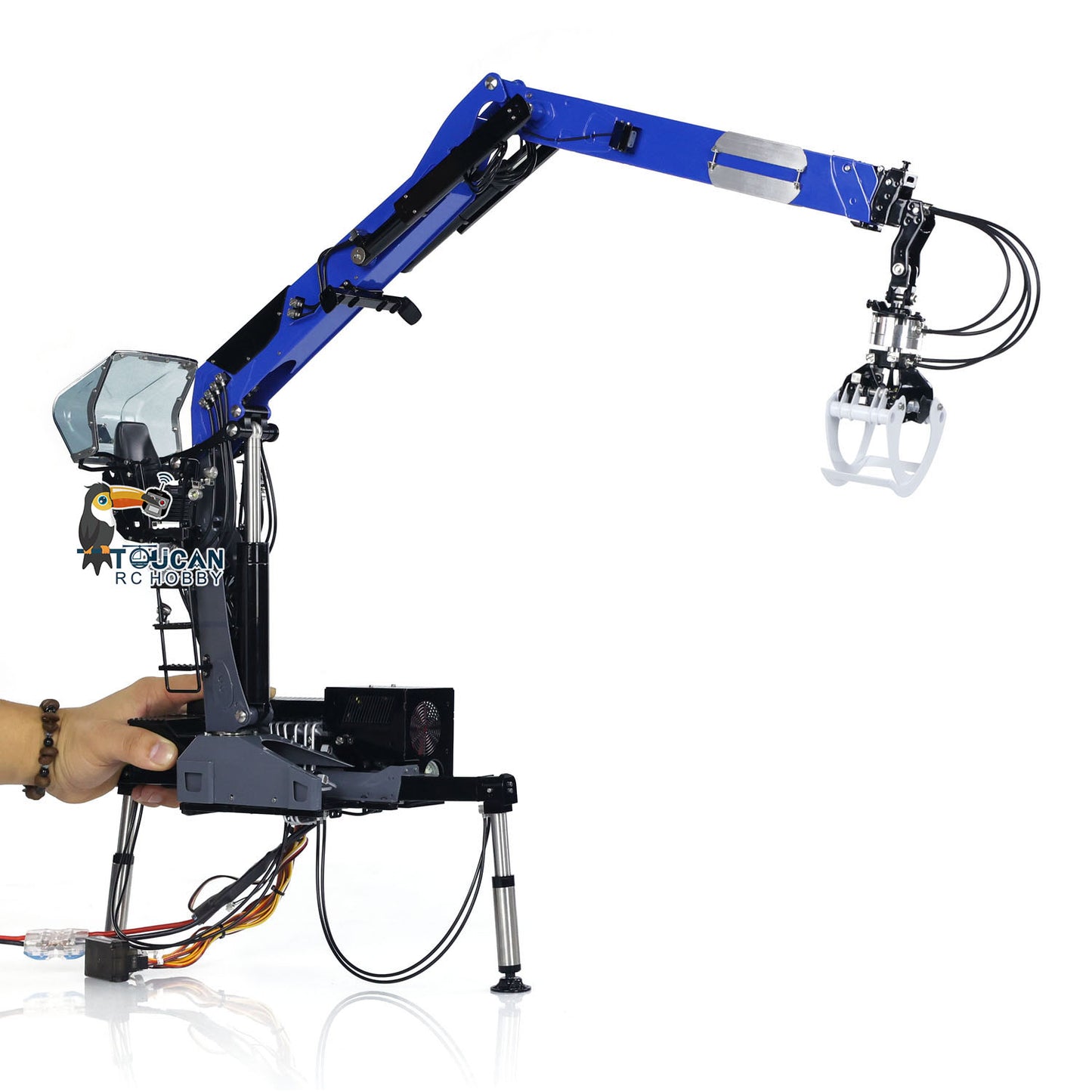 LESU Metal Hydraulic Timber Crane for 1/14 RC Log Trailer Wood Tractor Truck Car