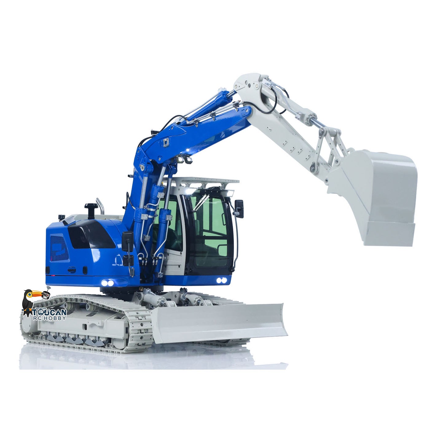 CNC Metal 1/14 RC Hydraulic Excavator CUT Model 914 5CH Valve 3 Arms Remote Control Digger Manual Quick Release Coupler