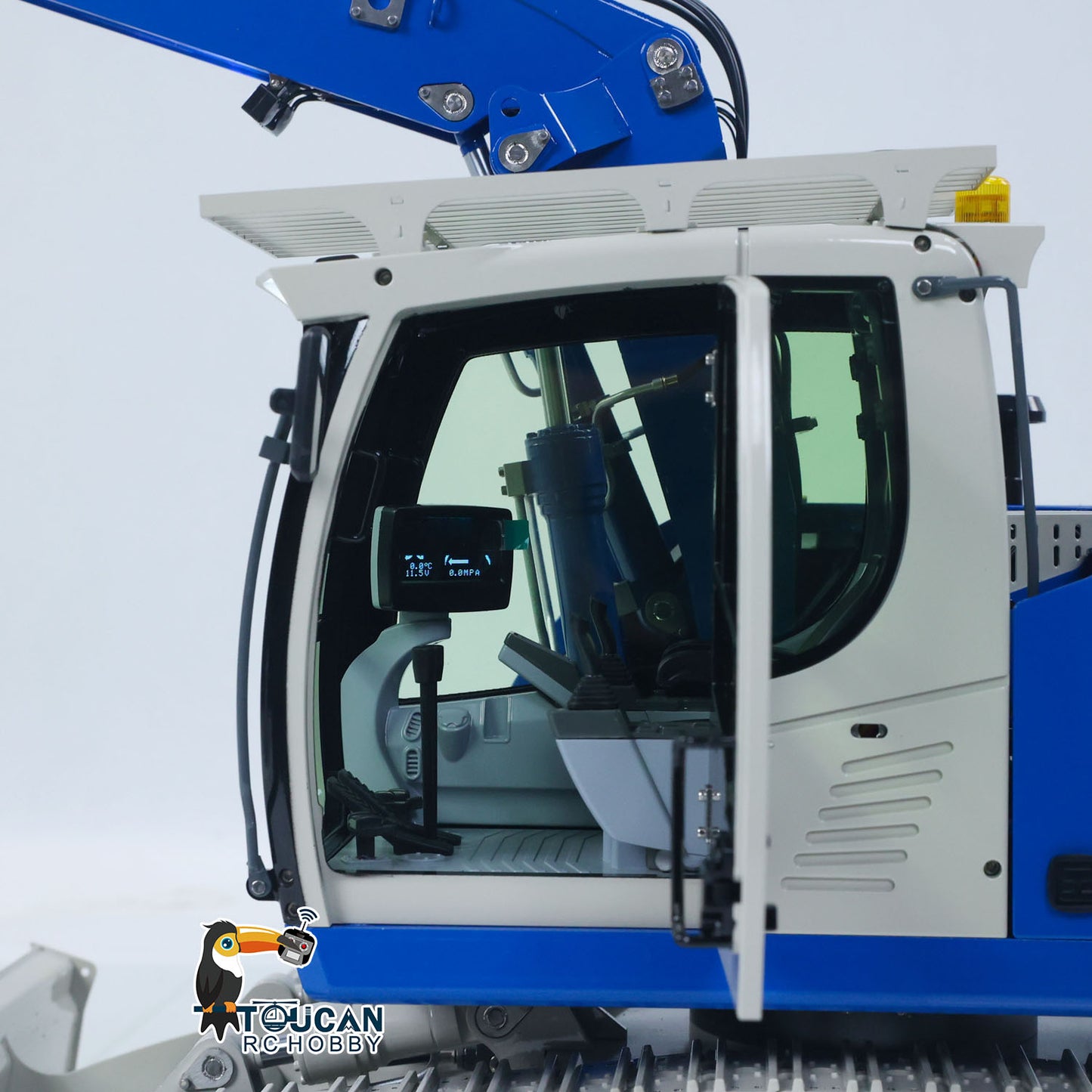 CNC Metal 1/14 RC Hydraulic Excavator CUT Model 914 5CH Valve 3 Arms Remote Control Digger Manual Quick Release Coupler