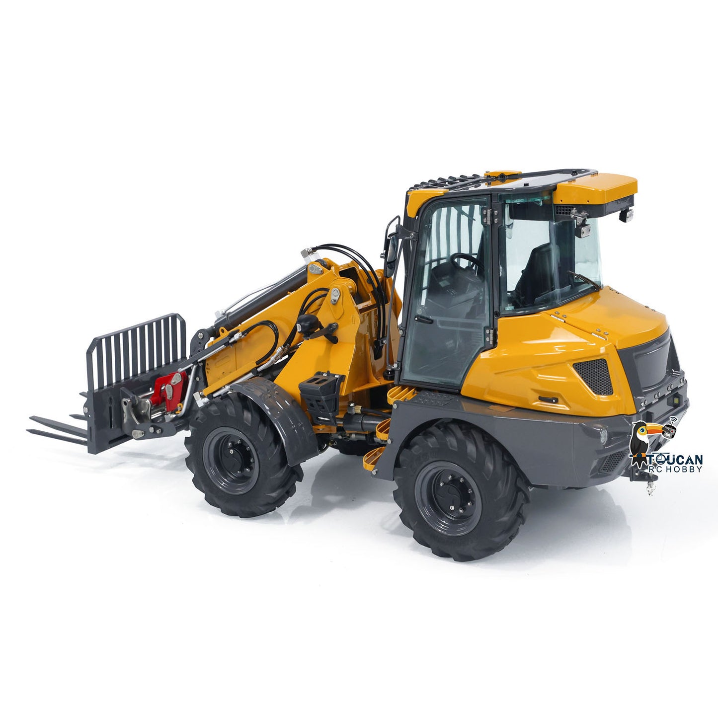 LESU AT1050 1/14 Hydraulic RC Fork Loader Painted Assembled Car Telescopic Arm Metal Sieve Shovel Rake Bucket Fork Gripper