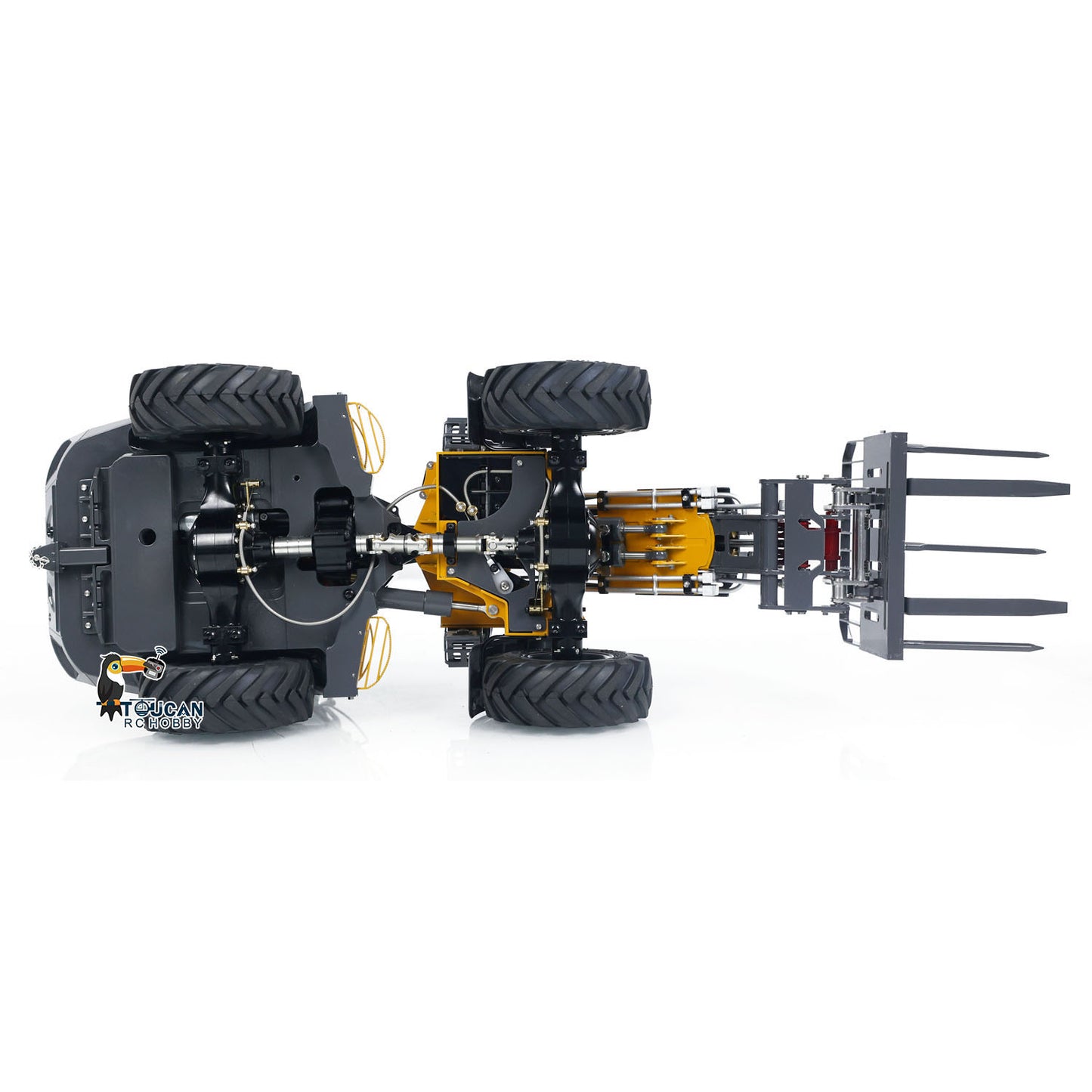 LESU AT1050 1/14 Hydraulic RC Fork Loader Painted Assembled Car Telescopic Arm Metal Sieve Shovel Rake Bucket Fork Gripper