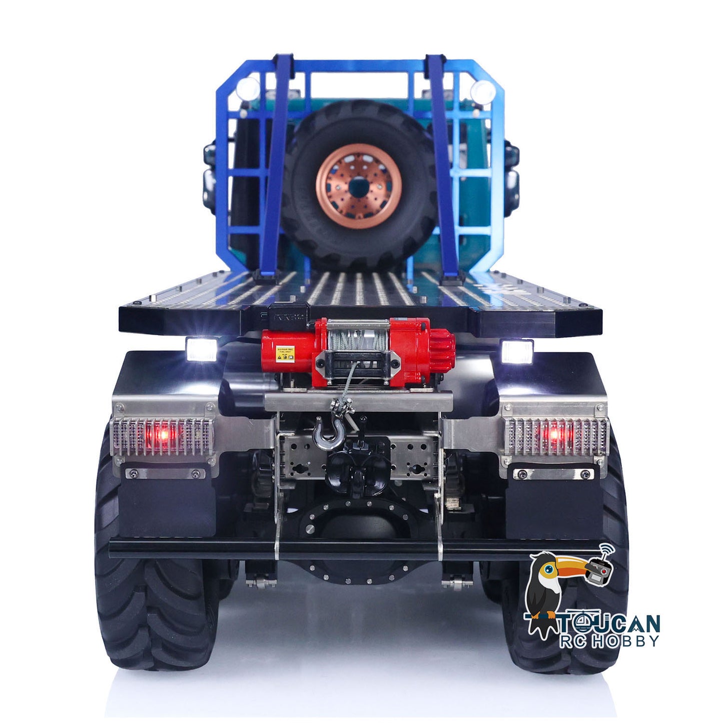 1/14 8x8 RC Rock Crawler Car Climbing Vehicle Remote Control Flatbed Truck DIY Car Model with Light Sound System Servo ESC