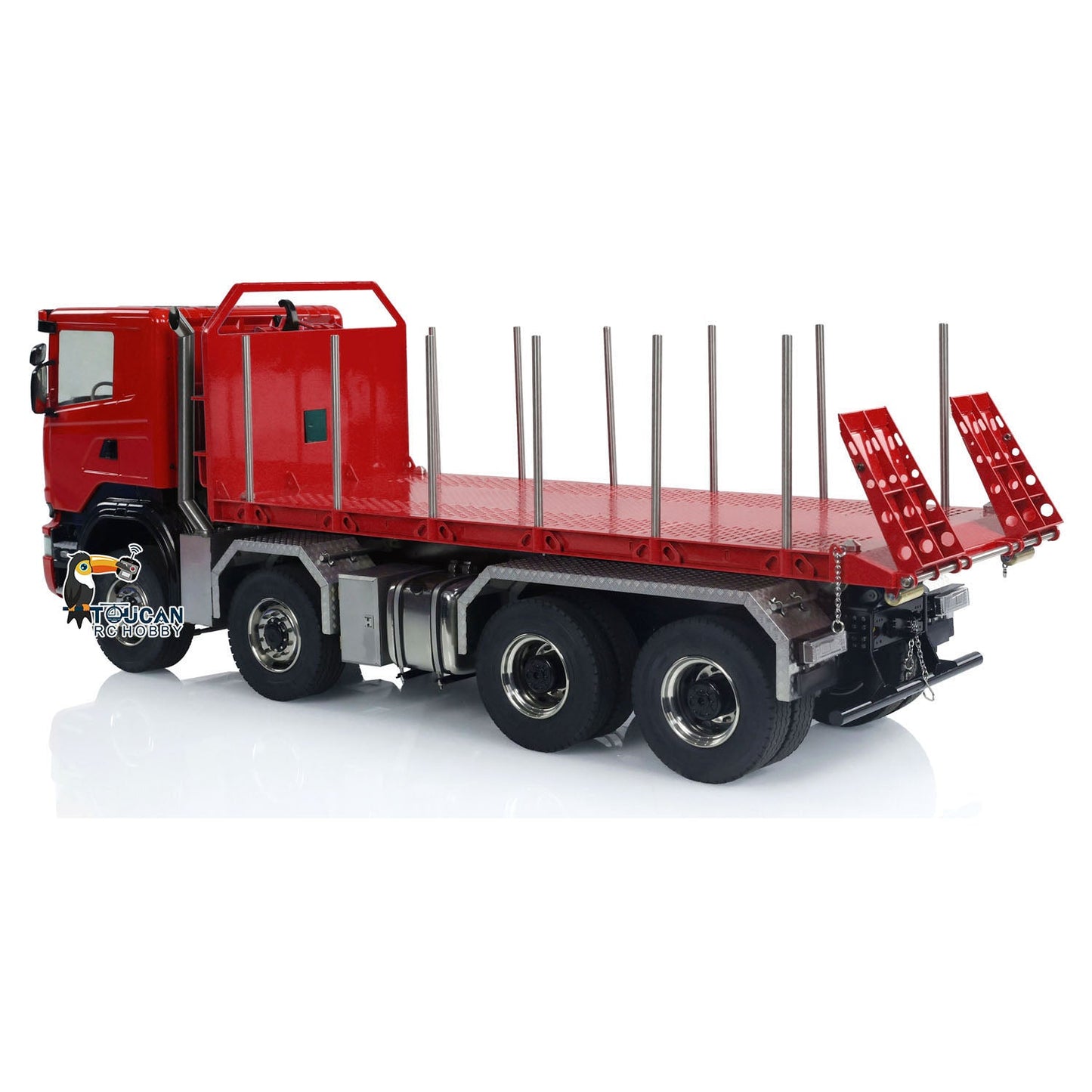 1/14 8x8 RC Hydraulic Equipment Radio Controlled Roll-on Dumper Trucks Full Dump Truck U-shaped Short High Bucket Timber Flatbed