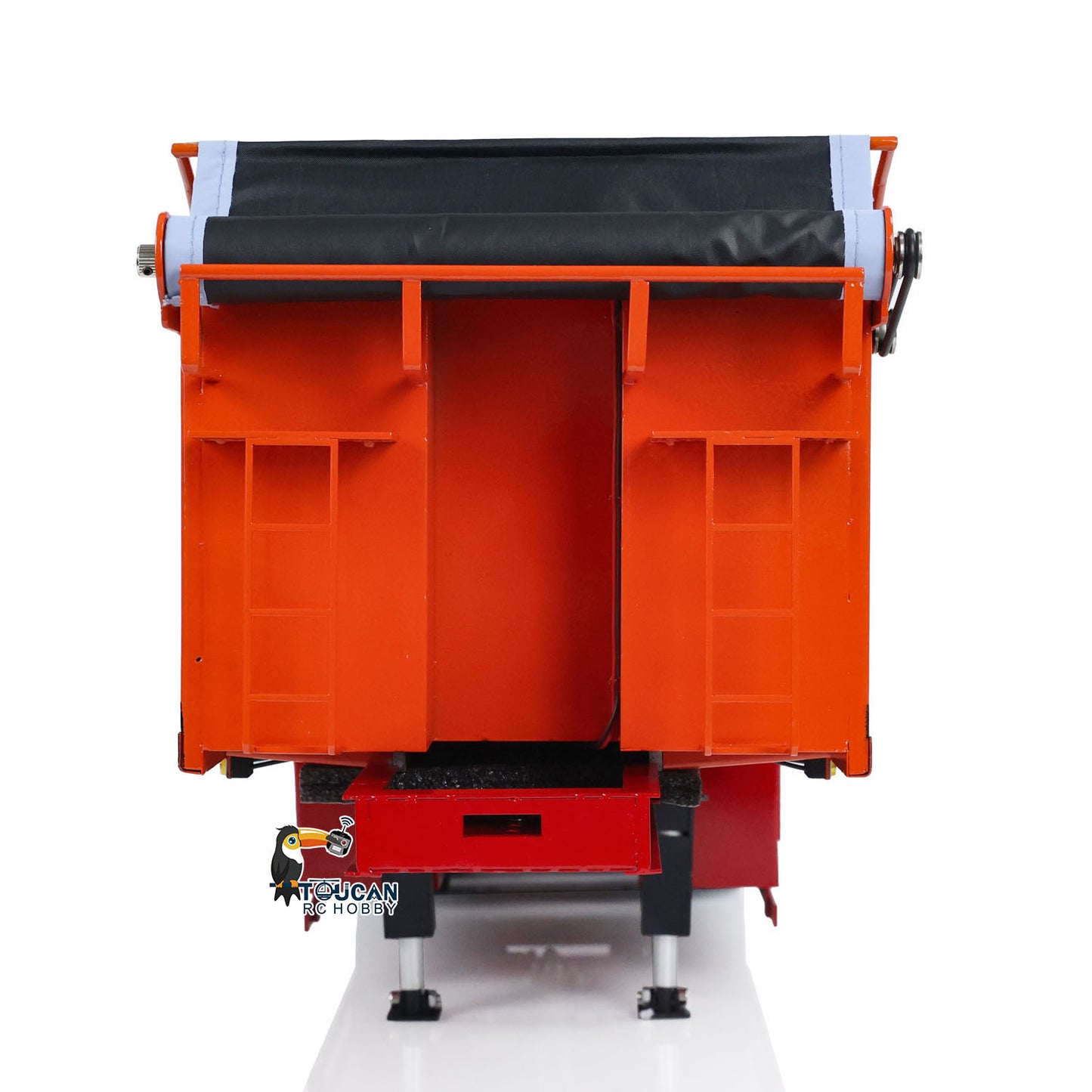 1/14 Metal 3 Axles Hydraulic Dump Trailers with Electric Tarpaulin for RC Tractor Trucks Remote Control Excavator Model