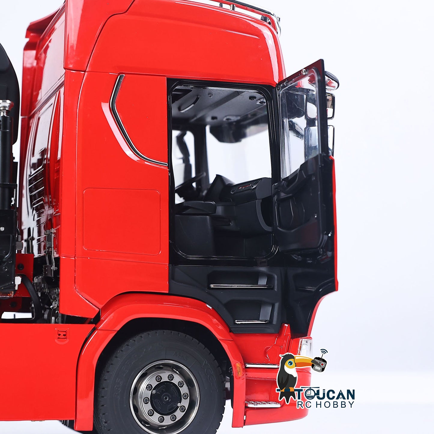1/14 Remote Control Tractor Truck 7-way Valves Hydraulic Crane 6x6 RC Lorry Car 3Speed Gearbox Axle Locks Light Sound System