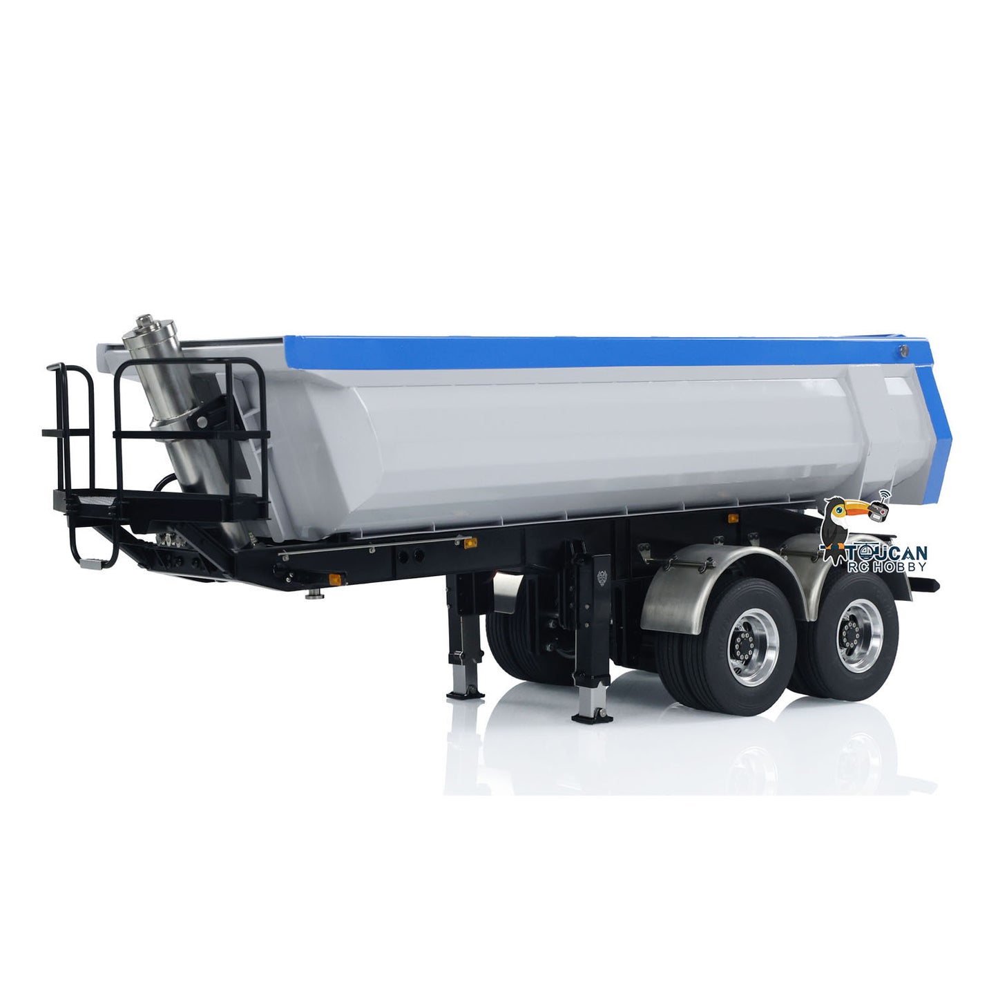 Customized LESU 1/14 RC Metal Hydraulic Dump Trailer For Tractor Truck DIY Lorry Car Simulation Vehicle Model Electric Legs Assembled Painted