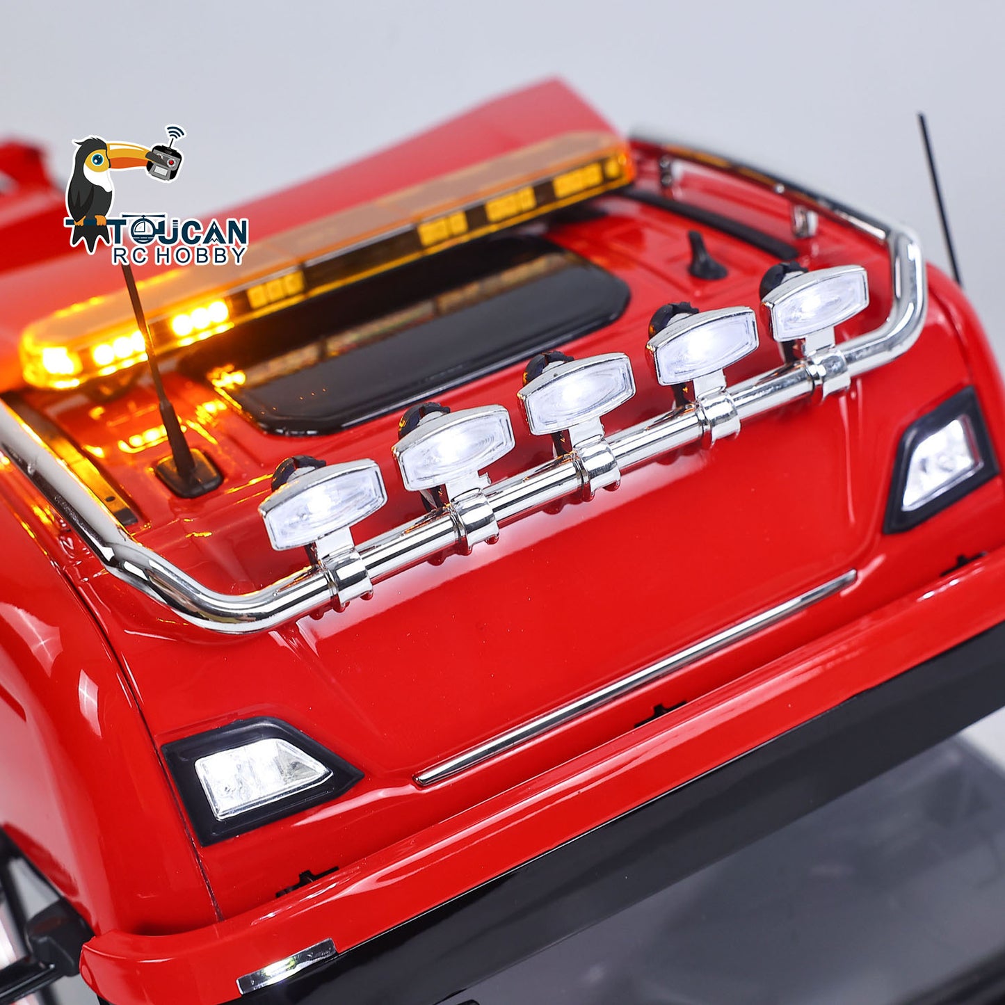 1/14 Remote Control Tractor Truck 7-way Valves Hydraulic Crane 6x6 RC Lorry Car 3Speed Gearbox Axle Locks Light Sound System