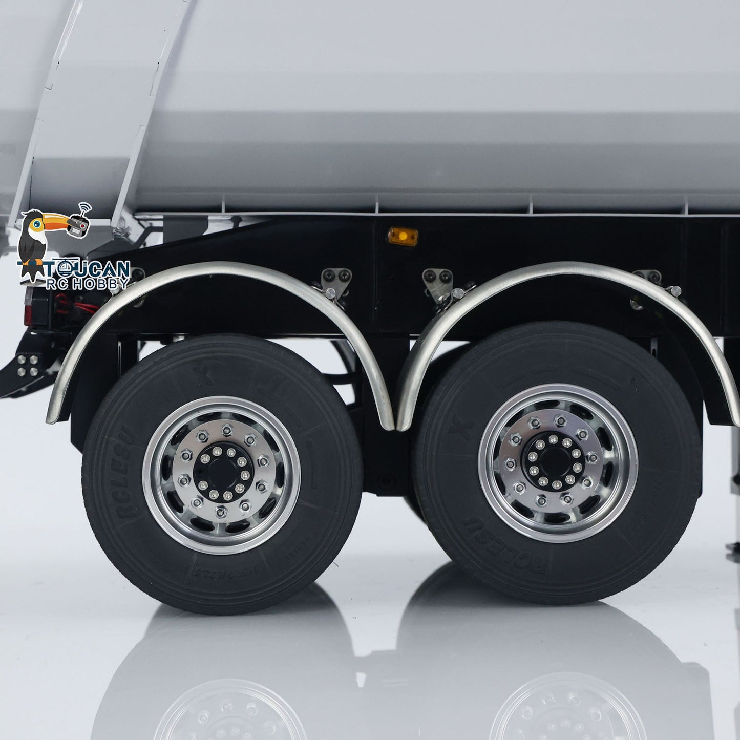 Customized LESU 1/14 RC Metal Hydraulic Dump Trailer For Tractor Truck DIY Lorry Car Simulation Vehicle Model Electric Legs Assembled Painted
