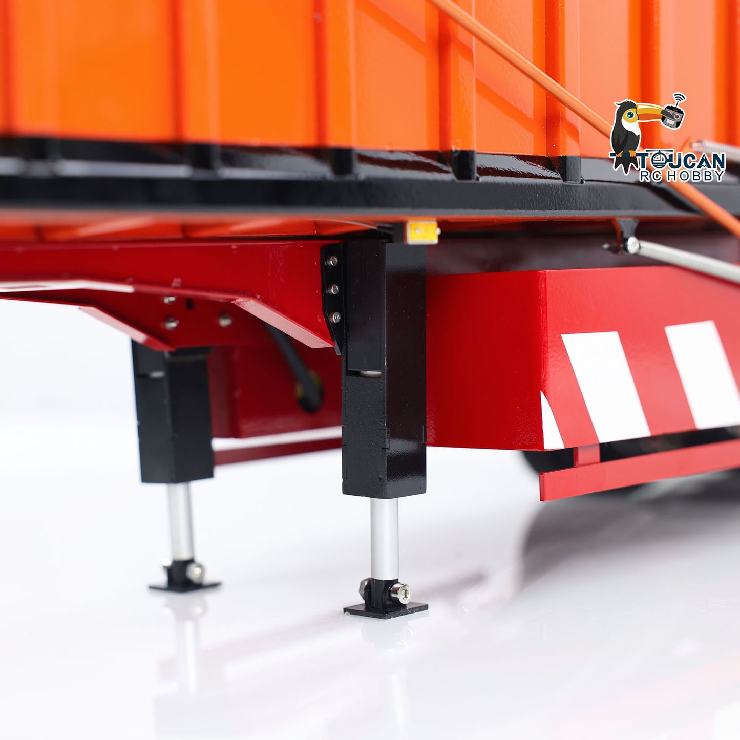 1/14 Metal 3 Axles Hydraulic Dump Trailers with Electric Tarpaulin for RC Tractor Trucks Remote Control Excavator Model