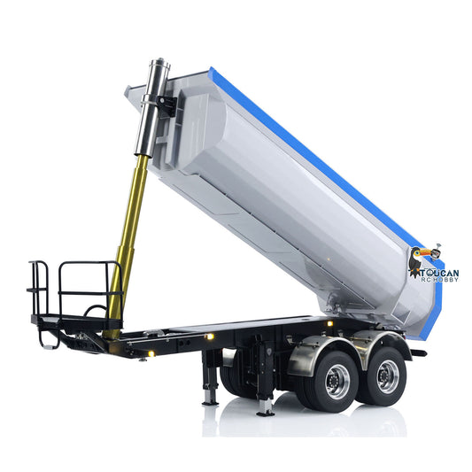 Customized LESU 1/14 RC Metal Hydraulic Dump Trailer For Tractor Truck DIY Lorry Car Simulation Vehicle Model Electric Legs Assembled Painted
