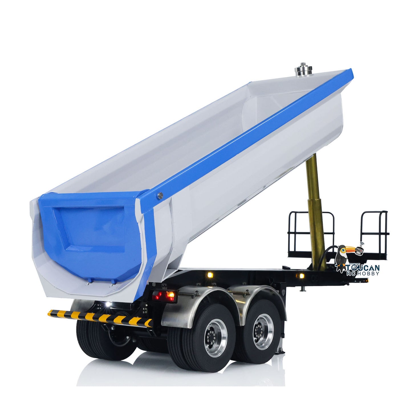 Customized LESU 1/14 RC Metal Hydraulic Dump Trailer For Tractor Truck DIY Lorry Car Simulation Vehicle Model Electric Legs Assembled Painted