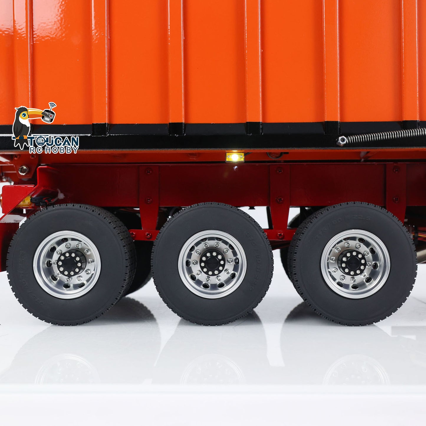 1/14 Metal 3 Axles Hydraulic Dump Trailers with Electric Tarpaulin for RC Tractor Trucks Remote Control Excavator Model