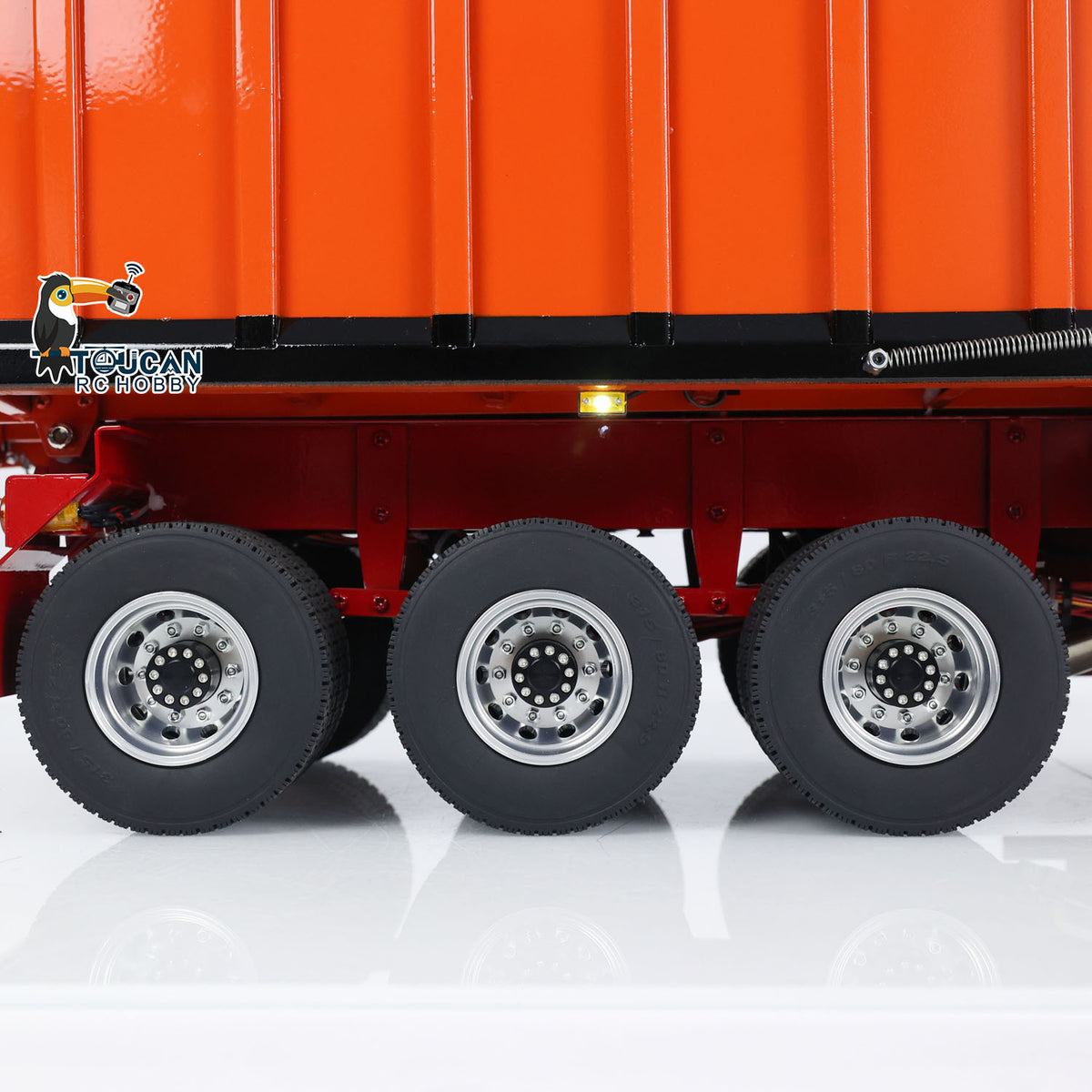 US Stock 1/14 Metal 3 Axles Hydraulic Dump Trailer Electric Awning for RC Tractor Trucks Engineering Vehicle Model Pump ESC
