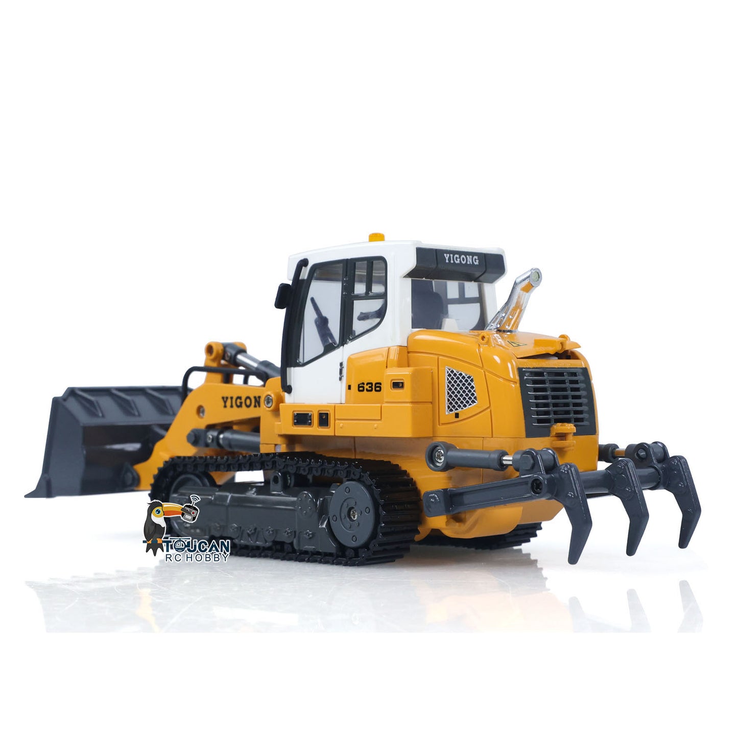 Fast Shipping LR636 1/50 RC Tracked Loader Electric Lifting Radio Control Model Vehicle Metal Openable Bucket Tracks Ripper Soil Loosening Hook