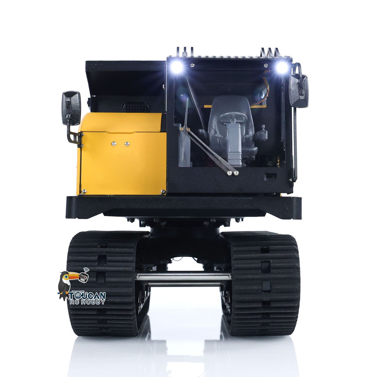 US Stock 1/14 RC Hydraulic Crawler Dump Truck T14R Metal Tracked Tipper RTR Construction Machine Flysky ST8 Radio Light Battery
