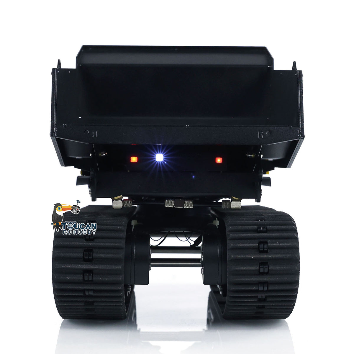 US Stock 1/14 RC Hydraulic Crawler Dump Truck T14R Metal Tracked Tipper RTR Construction Machine Flysky ST8 Radio Light Battery