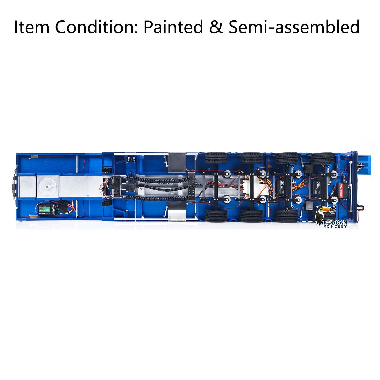 Degree 1/14 Metal Heavy 4Axle Steering Trailer 997 V2 Adjustable Length Width For TAMIYA Remote Control Tractor Truck 56379