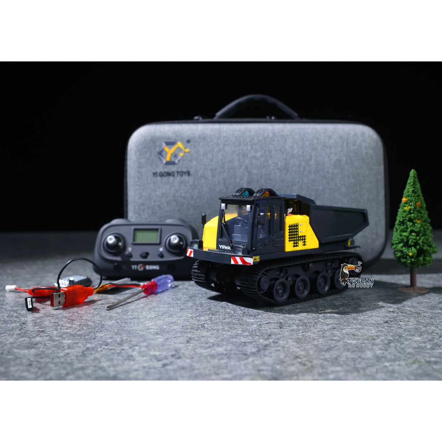 US STOCK 1/50 T14R Panther RTR Electric RC Crawler Dump Truck Construction Vehicle Tracked Tipper Finished Model Toys Lights Sounds Unit