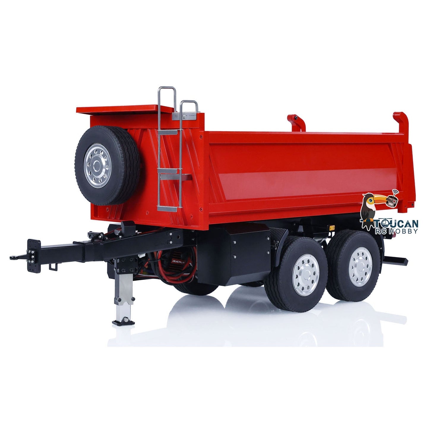 LESU Metal 1/14 2-Axle RC Hydraulic Equipment Radio Controlled Self-dumping Simulation Full Trailer Painted DIY Models