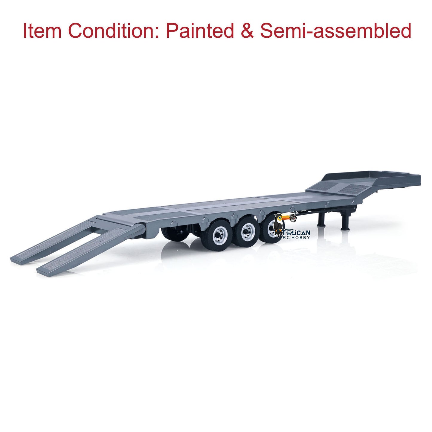US STOCK 73.5CM Plastic Semi Trailer Flatbed 1502 for 1/18 Remote Control Tractor Truck HUINA 1501 Electronic Support Legs Tail Board
