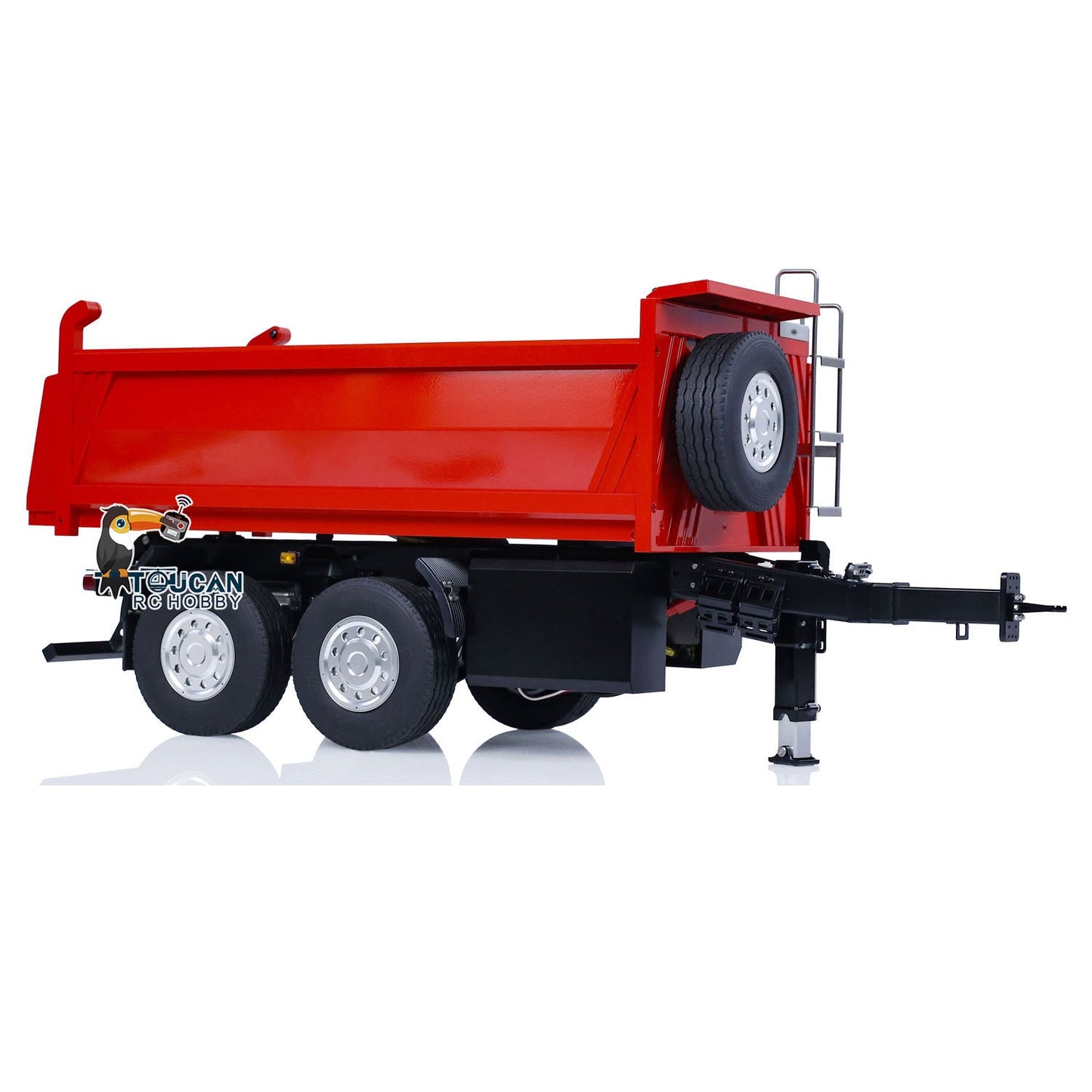 LESU Metal 1/14 2-Axle RC Hydraulic Equipment Radio Controlled Self-dumping Simulation Full Trailer Painted DIY Models