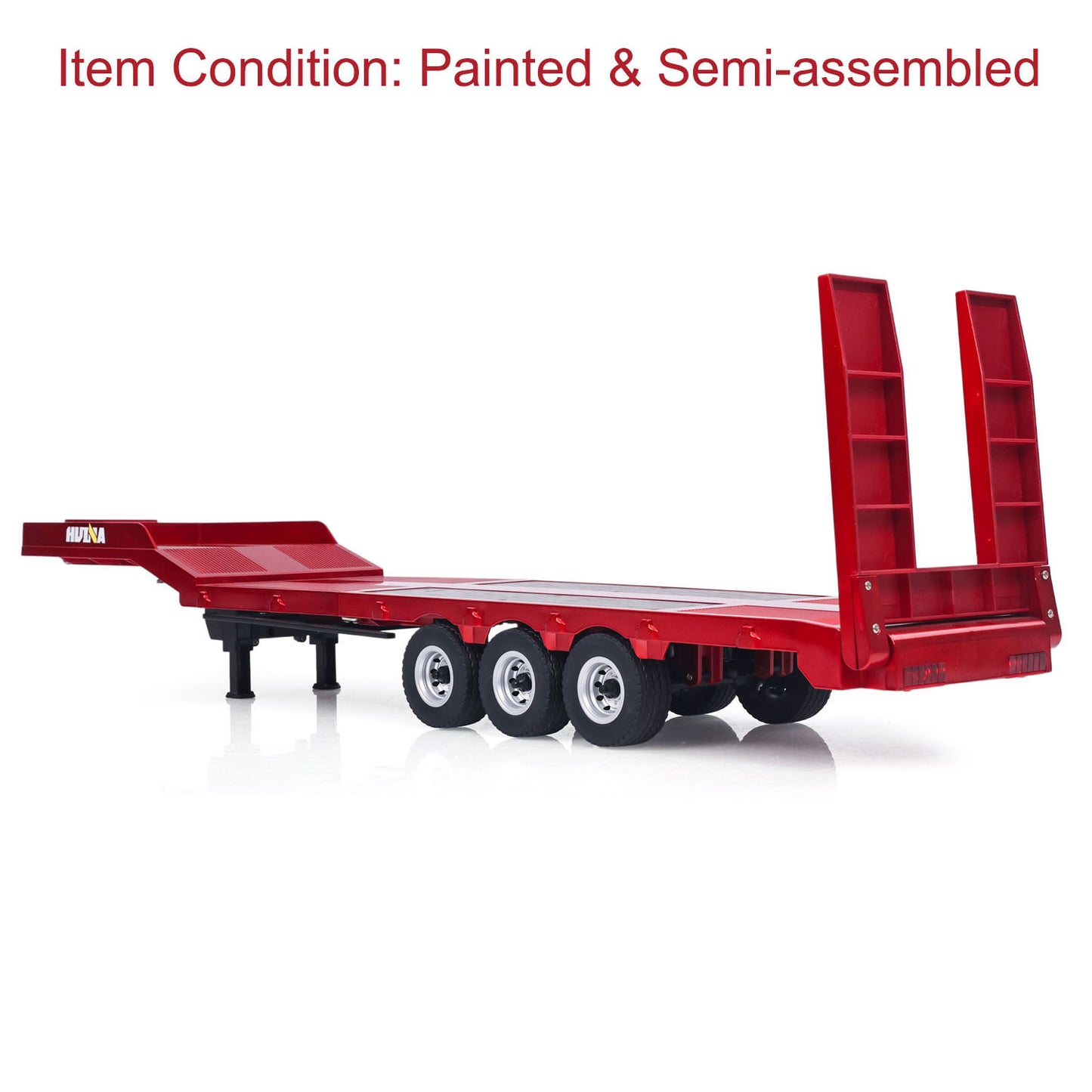Fast Shipping 3 Axle Plastic Semi Trailer Flatbed 1502 for 1/18 Remote Control Tractor Truck HUINA 1501 RC Lorry Car Model Upgrade Parts