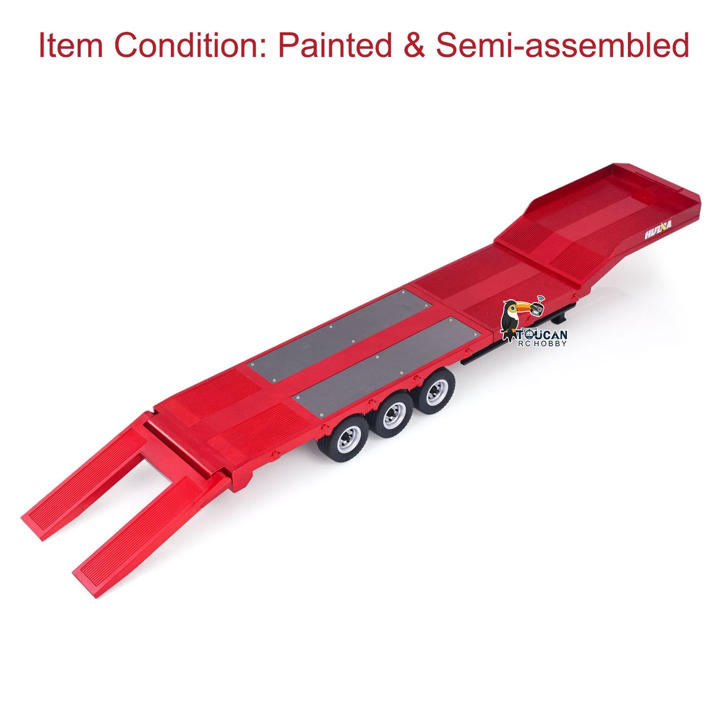 US STOCK 3 Axle Plastic Semi Trailer Flatbed 1502 for 1/18 Remote Control Tractor Truck HUINA 1501 RC Lorry Car Model Upgrade Parts
