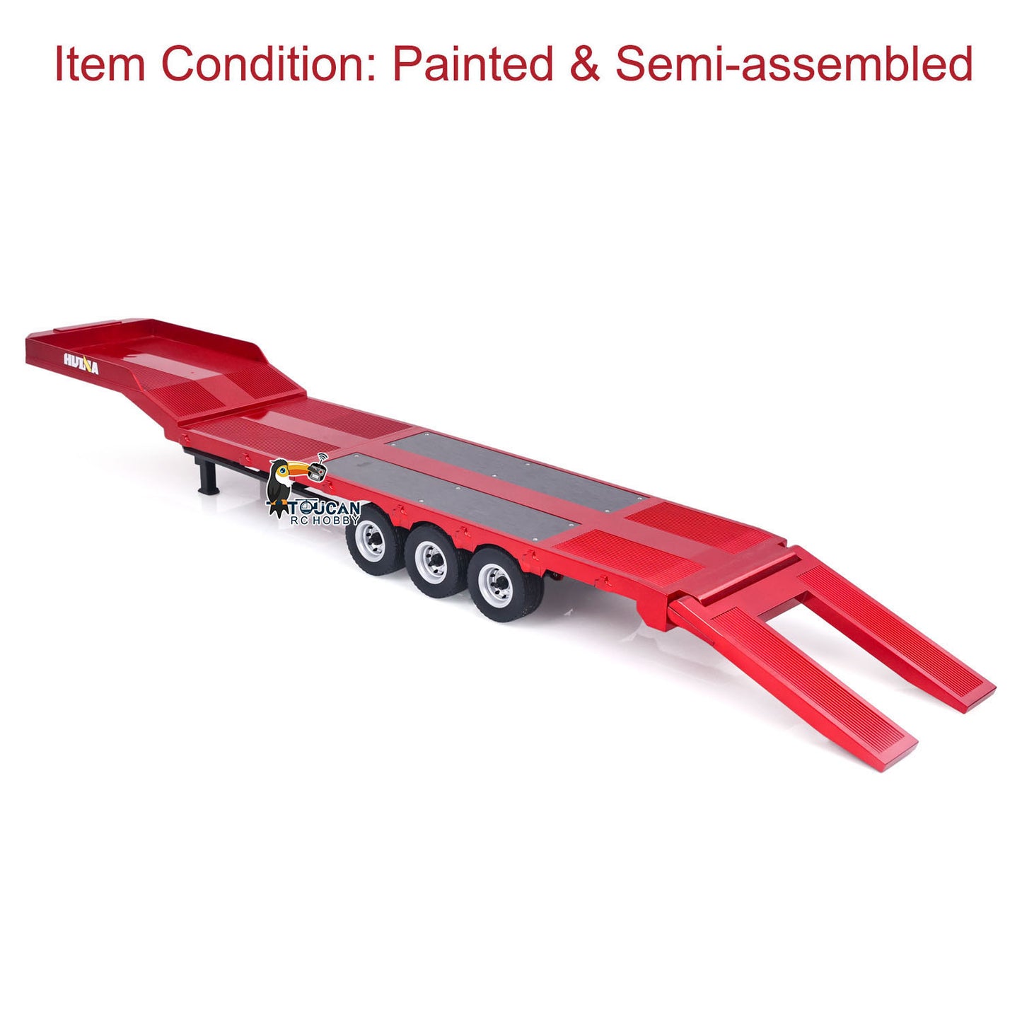 US STOCK 3 Axle Plastic Semi Trailer Flatbed 1502 for 1/18 Remote Control Tractor Truck HUINA 1501 RC Lorry Car Model Upgrade Parts