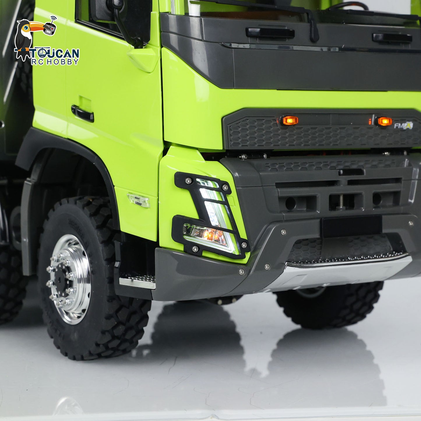 LESU 1/14 RTR RC Hydraulic Dump Truck FMX Cabin 8X8 Metal Chassis Dumper Assembled and Painted Light Sound System FS I6S