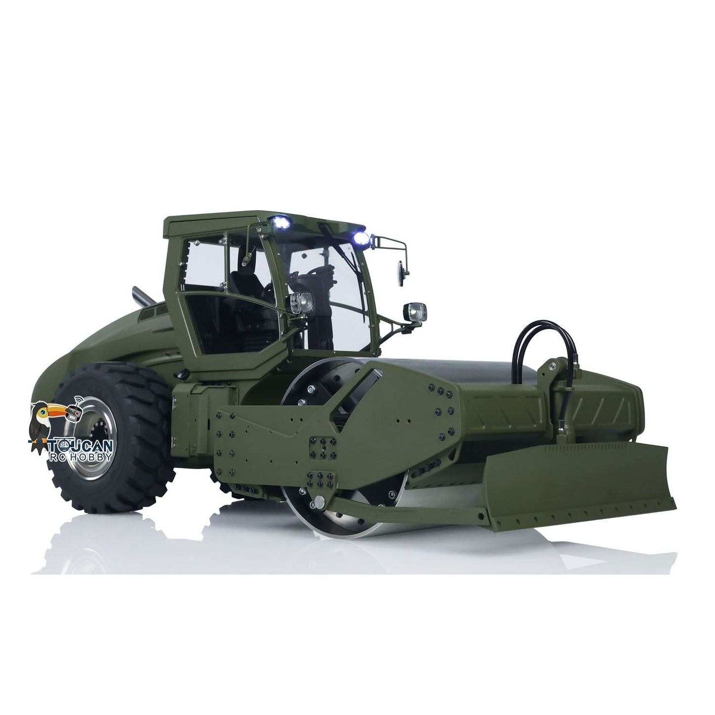 LESU 1:14 Hydraulic RC Road Roller Aoue H13i Radio Control Construction Cars RTR Model Flysky I6S Radio Battery Charger Light