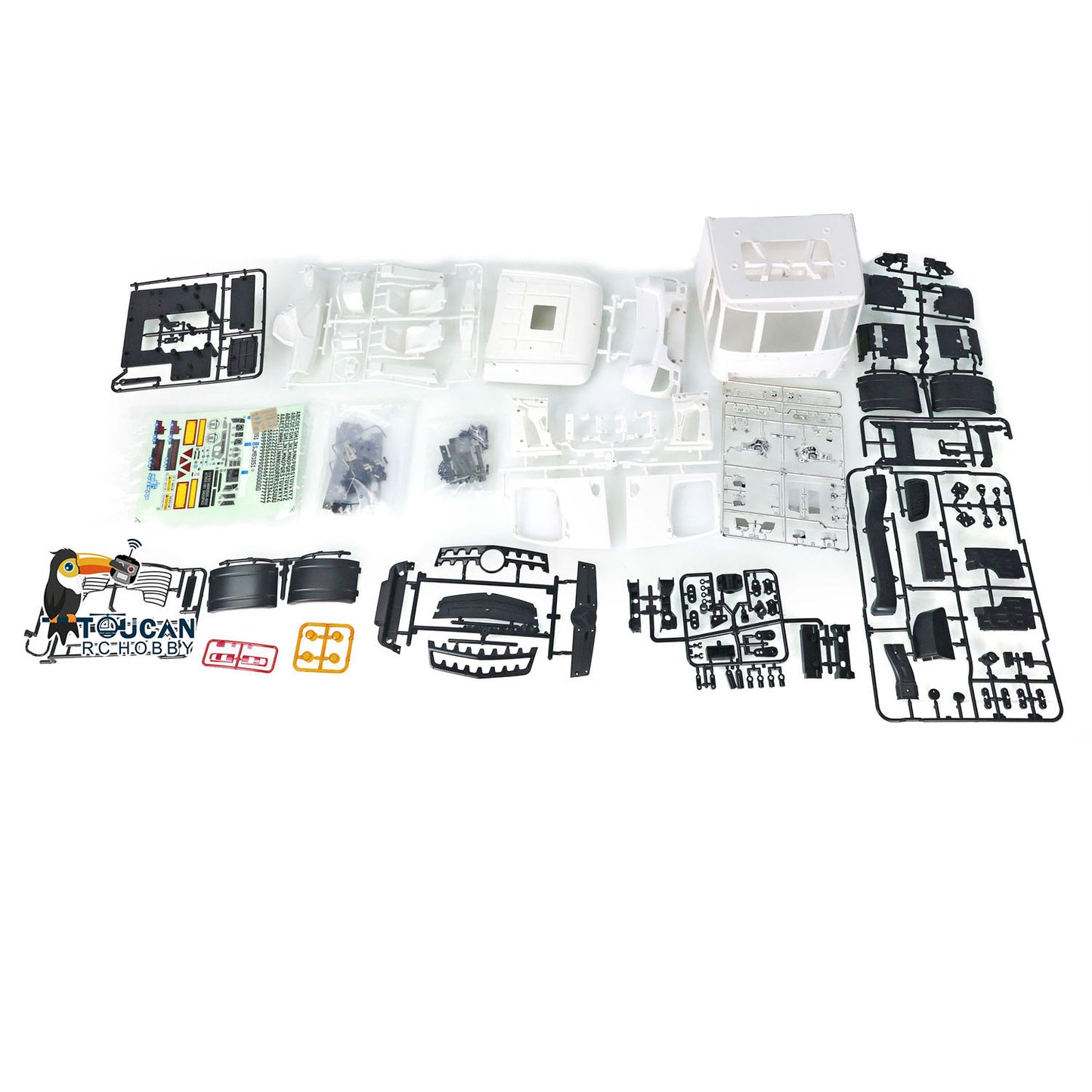 TOUCAN Plastic Cabin Set for DIY 1/14 RC Tractor Truck Toy Remote Controlled Car DIY Hobby Model 3363 Openable Door