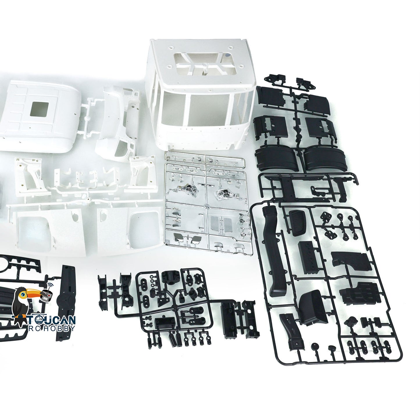 TOUCAN Plastic Cabin Set for DIY 1/14 RC Tractor Truck Toy Remote Controlled Car DIY Hobby Model 3363 Openable Door