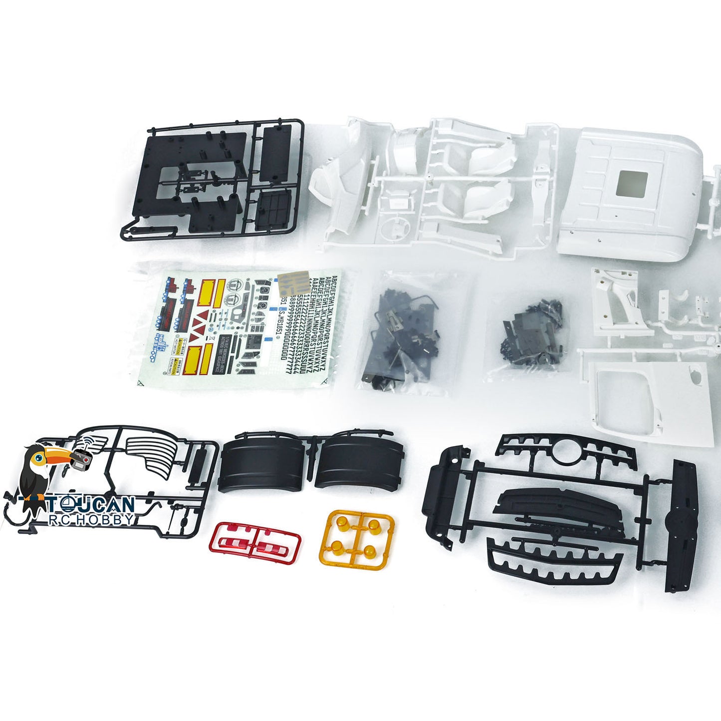 TOUCAN Plastic Cabin Set for DIY 1/14 RC Tractor Truck Toy Remote Controlled Car DIY Hobby Model 3363 Openable Door