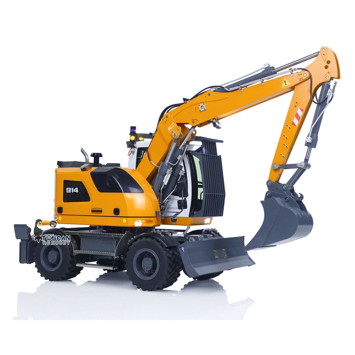 1:14 RC Hydraulic Wheeled Excavator LR914 8-ways Valve 4?¨¢4 Digger Engineering Vehicle RTR Axle Lock Upgrade Brushless Motor ESC