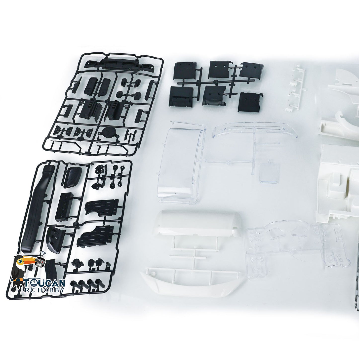 TOUCAN Plastic Cabin Set for DIY 1/14 RC Tractor Truck Toy Remote Controlled Car DIY Hobby Model 3363 Openable Door