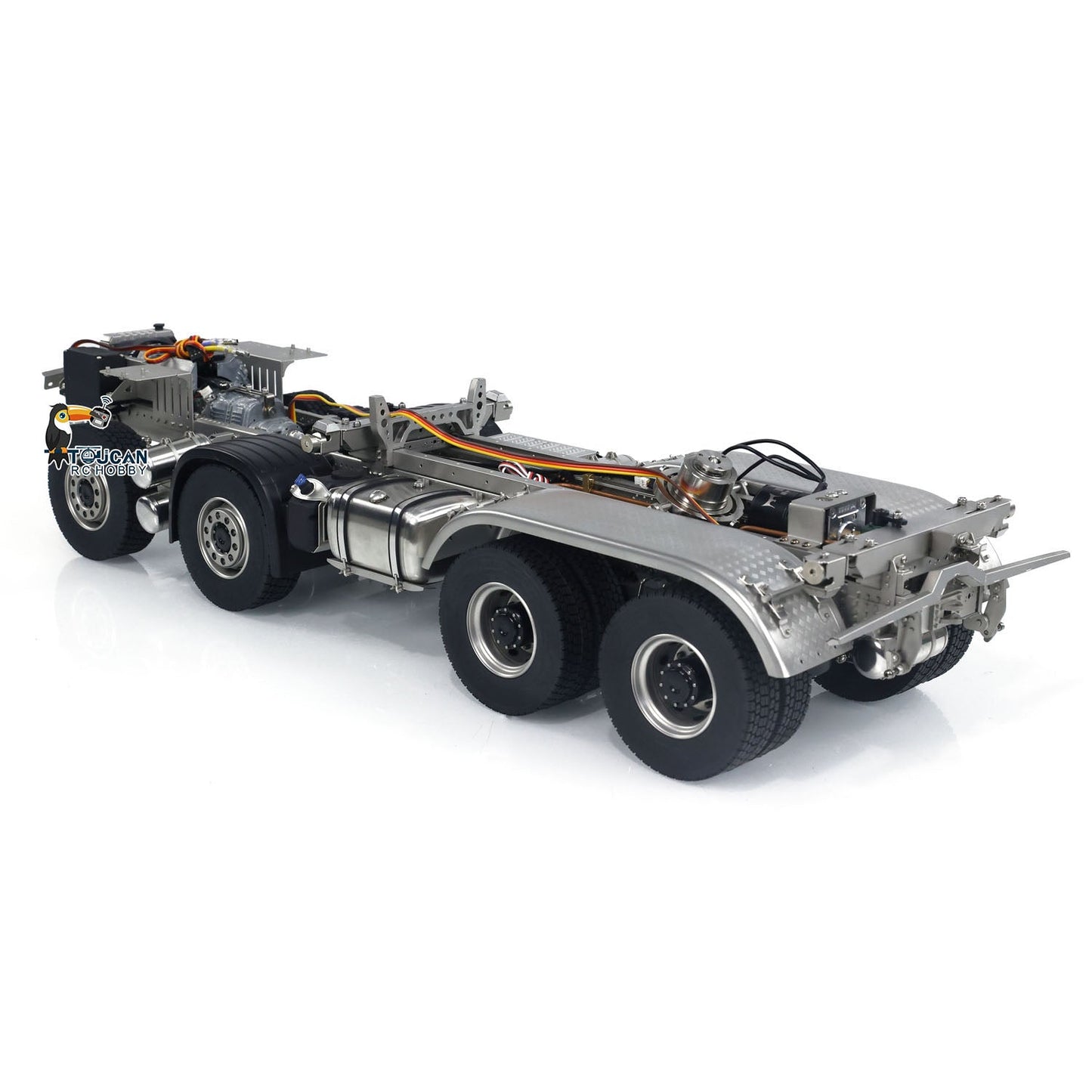 1/14 8x8 3-way RC Hydraulic Dumper Car Remote Control Dump Truck Tipper K3363 Models Light Sound System Assembled Unpainted