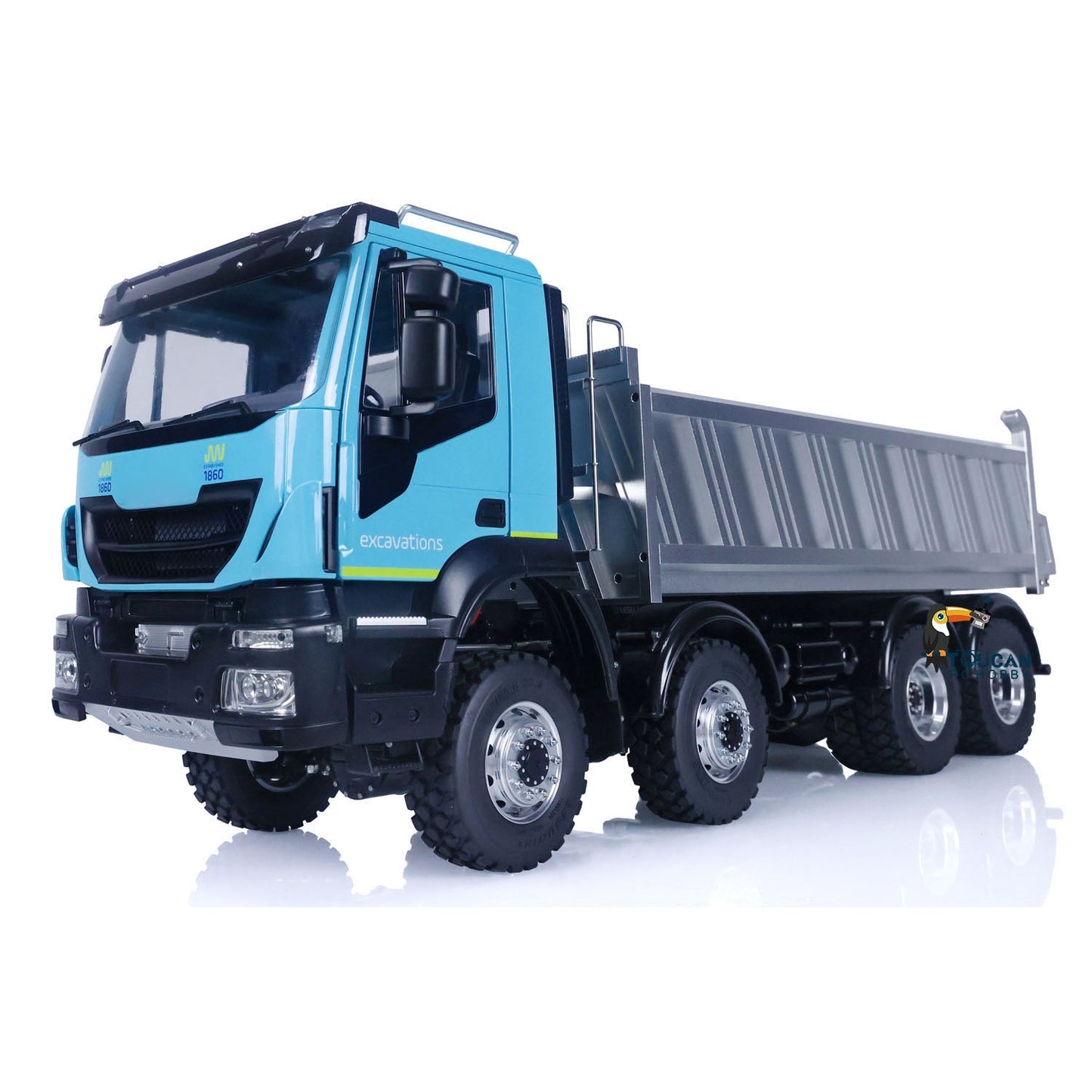 LESU 1/14 Scale 8X8 RC Dump Truck Hydraulic Tipper Radio Control Car Painted for Radio Control Dumper Truck Model Sound Light System Motor Servo ESC