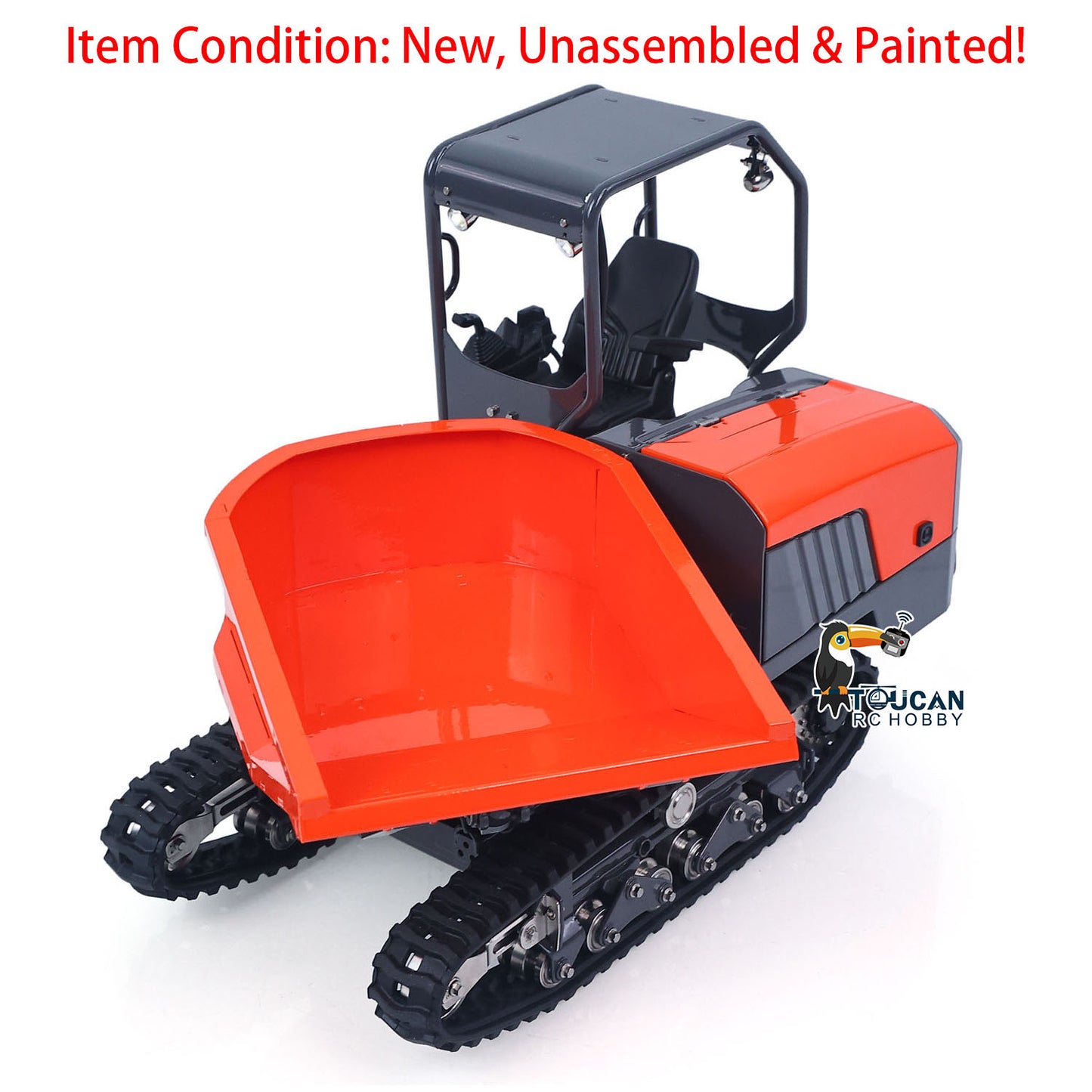 1/14 Hydraulic Remote Control Tracked Dumper KC300HR-5 Unpainted/Painted KIT LESU Metal RC Tipper Model Light System No Battery